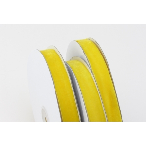 Лента бархатная желтая 1,5 см - 1 м